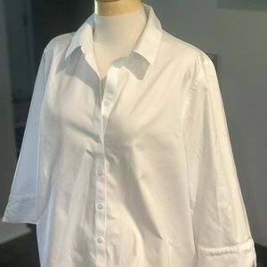 Chico’s white no iron shirt size 3